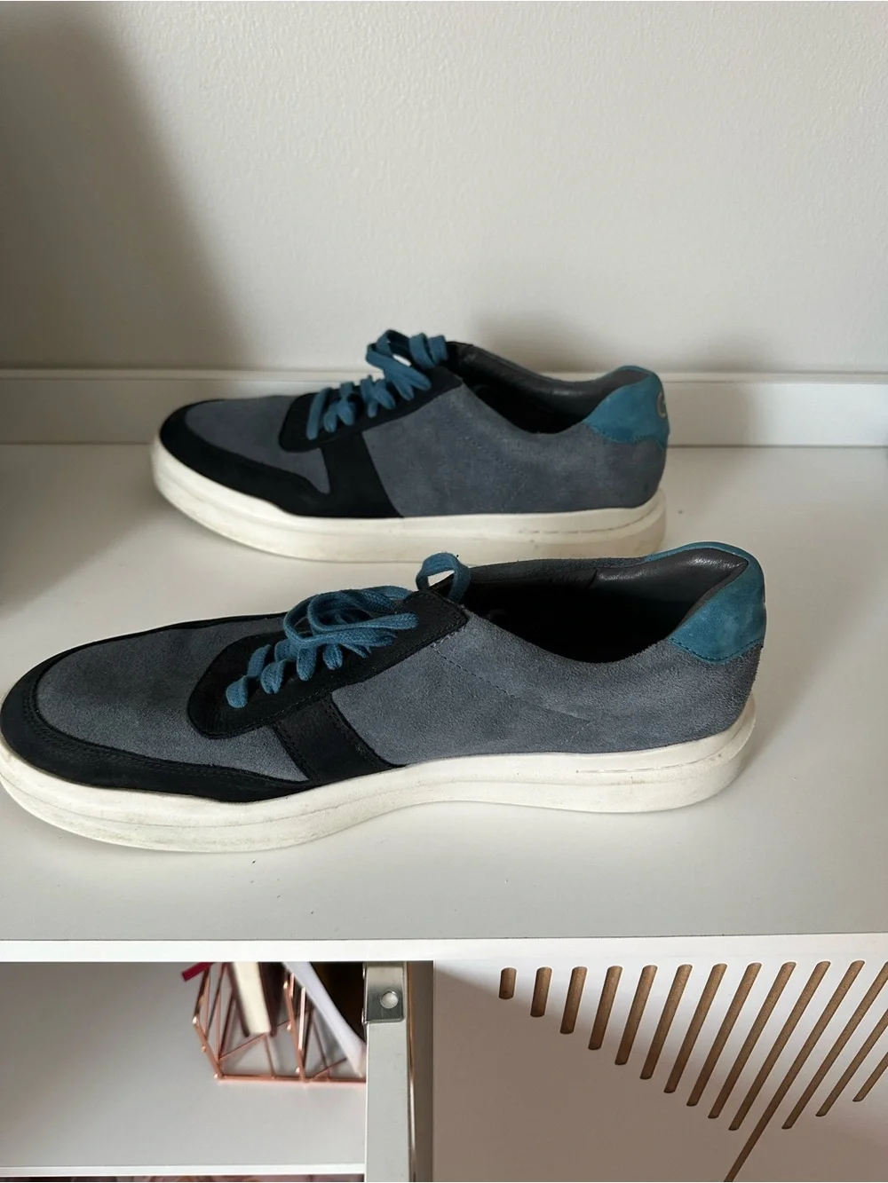 Cole Haan Grey and Teal Suede Men's Sneakers
